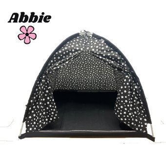 Abbie Sevimli Yıldızlar Yuvarlak Unisex Yıldızlar Oyun Çadırı Siyah