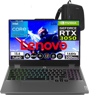 Lenovo LOQ 15IRX9 883DV00AFTR17 Harici GeForce RTX 3050 Intel Core i7 13650HX 16 GB DDR5 Ram 512 GB SSD 15.6 inç Full HD Windows 11 Home Oyuncu Laptop + Zetta Çanta