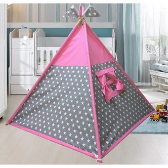 Altev Üçgen Kızılderili Unisex Oyun Çadırı Pembe