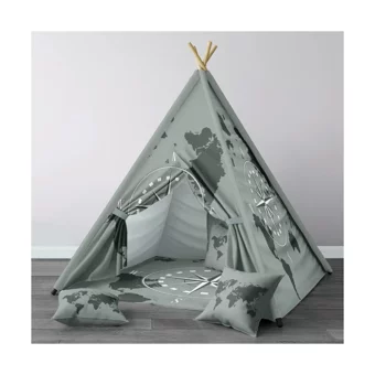 Instababyrooms 219 2-4 Yaş Üçgen Kızılderili Unisex Pusulalı Oyun Çadırı Yeşil