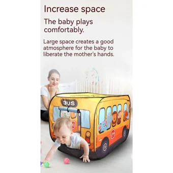 Exorbaby 322 Oval Kızılderili Unisex Okul Otobusu Oyun Çadırı Sarı
