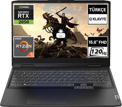 Lenovo IdeaPad Gaming 3 82SB00SBTX Harici GeForce RTX 2050 AMD Ryzen 5 7535HS 8 GB Ram 512 GB SSD 15.6 inç Full HD FreeDos Oyuncu Laptop