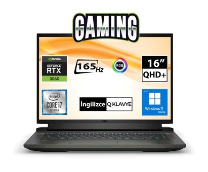 Dell Gaming G16 7620 G71676206204F02 Harici GeForce RTX 3060 Intel Core i7 12700H 16 GB Ram 2 + 2 TB SSD 16 inç QHD+ Windows 11 Home Oyuncu Laptop