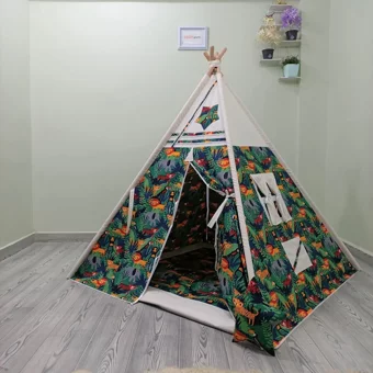 Henna Prime Henna Duck 450 Üçgen Kızılderili Unisex Orman Sevgisi Oyun Çadırı Çok Renkli