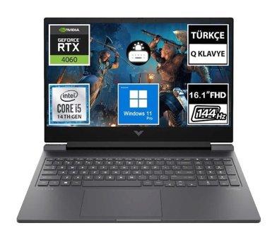 HP Victus 16 R1060NT 9J262EA11 Harici GeForce RTX 4060 Intel Core i5 14500HX 32 GB Ram 512 GB SSD 16.1 inç Full HD Windows 11 Pro Oyuncu Laptop