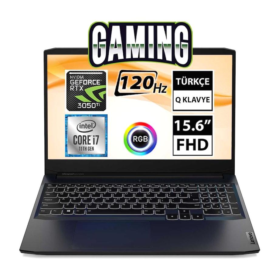 Lenovo Ideapad Gaming 3 82K101J9TX04 Harici GeForce RTX 3050 Tİ Intel Core i7 11370H 32 GB Ram 1 TB SSD 15.6 inç Full HD FreeDos Oyuncu Laptop