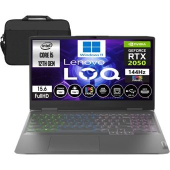 Lenovo LOQ 15IRH8 82XV010FTR Harici GeForce RTX 2050 Intel Core i5 12450H 24 GB DDR5 Ram 1 TB SSD 15.6 inç Full HD Windows 11 Oyuncu Laptop + Çanta