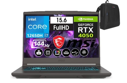 MSI Thin A15 B12VE-1891XTRW46 Harici GeForce RTX 4050 Intel Core i7 12650H 32 GB Ram 1 TB SSD 15.6 inç Full HD Windows 11 Pro Oyuncu Laptop + Weblegelsin Çanta