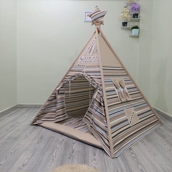 Henna Prime Henna Duck 444 Üçgen Kızılderili  Oyun Çadırı Kahverengi