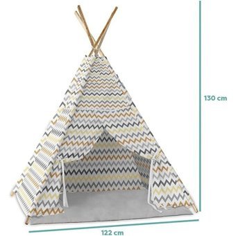 Colezium Zigzag 253 Üçgen Kızılderili Unisex Oyun Çadırı Beyaz
