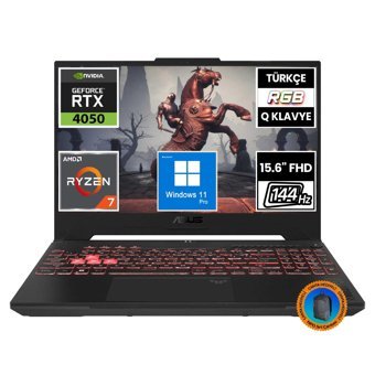 Asus TUF Gaming A15 FA507NU-LP030A13-CNT014 Harici GeForce RTX 4050 AMD Ryzen 7 7735HS 8 GB Ram 1 TB SSD 15.6 inç Full HD Windows 11 Pro Oyuncu Laptop