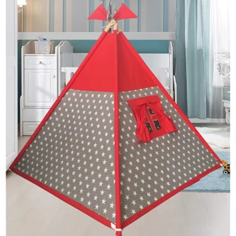 Altev Üçgen Kızılderili Unisex Oyun Çadırı Kırmızı