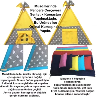 Altev Üçgen Kızılderili Unisex Oyun Çadırı Kırmızı