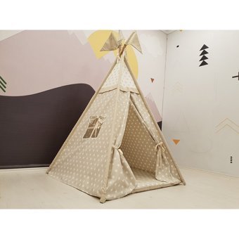 Astaria Art Üçgen Unisex Yıldızlar Oyun Çadırı Bej