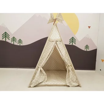 Astaria Art Üçgen Unisex Yıldızlar Oyun Çadırı Bej