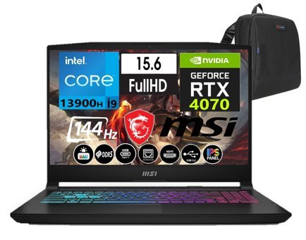 MSI Katana 15 B13VGK-1469XTRW53 Harici GeForce RTX 4070 Intel Core i9 13900H 64 GB DDR5 Ram 512 GB SSD 15.6 inç Full HD Windows 11 Pro Oyuncu Laptop + Weblegelsin Çanta