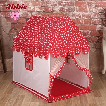 Abbie Minderli Rüya Ev Unisex Oyun Çadırı Beyaz Kırmızı