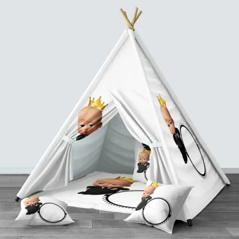Het Concept 1474 Üçgen Kızılderili Erkek Baby Boss Oyun Çadırı Beyaz