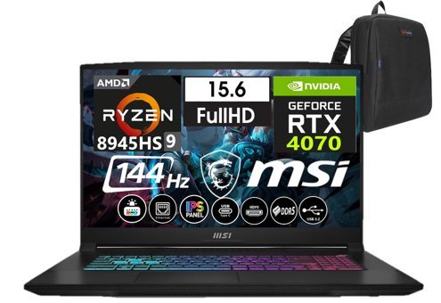 MSI Katana A15 AI B8VG-434XTRW36 Harici GeForce RTX 4070 AMD Ryzen 9 8945HS 64 GB DDR5 Ram 4 TB SSD 15.6 inç Full HD Windows 11 Home Oyuncu Laptop + Weblegelsin Çanta