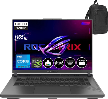 Asus Rog Strix G16 BMG614JU319418 Harici GeForce RTX 4050 Intel Core i7 13650HX 64 GB DDR5 Ram 2 + 2 TB SSD 16 inç Full HD Windows 11 Home Oyuncu Laptop