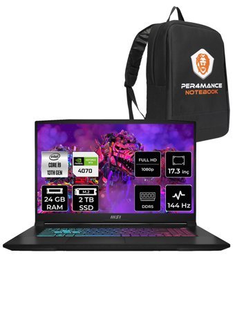 MSI Katana 17 B13VGK-1242XTR Harici GeForce RTX 4070 Intel Core i9 13900H 24 GB Ram 2 + 2 TB SSD 17.3 inç Full HD FreeDos Oyuncu Laptop + PER4 Çanta