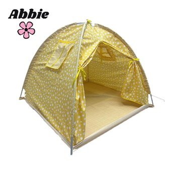 Abbie Sevimli Yıldızlar Yuvarlak Unisex Oyun Çadırı Sarı