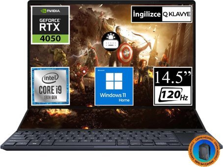Asus Zbook Pro 14 DUO UX8402VU-AS96T00TT CNT001 Harici GeForce RTX 4050 Intel Core i9 13900H 32 GB Ram 2 + 2 TB SSD 14.5 inç Full HD Windows 11 Home Oyuncu Laptop