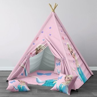 Instababyrooms 301 2-4 Yaş Üçgen Kızılderili Kız Karlar Ülkesi Elsa Oyun Çadırı Pembe