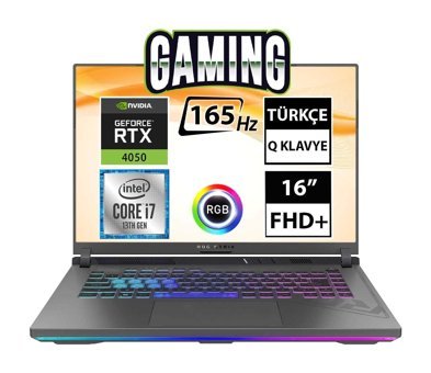 Asus ROG Strix G16 G614JU-N3196A9 Harici GeForce RTX 4050 Intel Core i7 13650HX 64 GB Ram 1 TB SSD 16 inç Full HD FreeDos Oyuncu Laptop