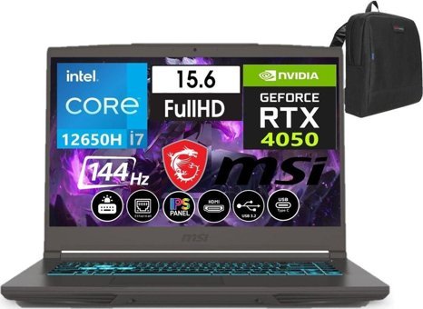 MSI Thin A15 VictusA1YU5E22 Harici GeForce RTX 4050 Intel Core i7 12650H 24 GB Ram 1 TB SSD 15.6 inç Full HD Windows 11 Home Oyuncu Laptop + Zetta Çanta