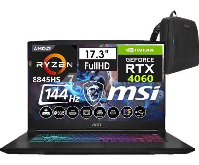 MSI Katana A17 AI B8VF-855XTRW33 Harici GeForce RTX 4060 AMD Ryzen 7 78845HS 64 GB DDR5 Ram 512 GB SSD 17.3 inç Full HD Windows 11 Home Oyuncu Laptop + Weblegelsin Çanta