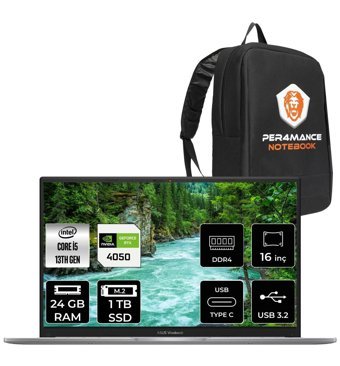 Asus Vivobook 16X N1166 Harici GeForce RTX 4050 Intel Core i5 13500H 24 GB Ram 1 TB SSD 16 inç WUXGA FreeDos Oyuncu Laptop + PER4 Çanta