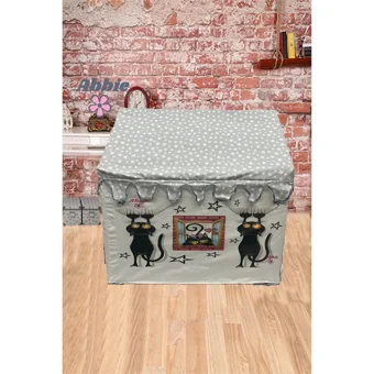 Abbie Rüya Ev Unisex Siyah Kedi Oyun Çadırı Gri