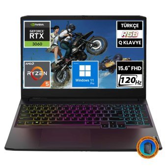 Lenovo Ideapad Gaming 3 82K2023LTX13 CNT014 Harici GeForce RTX 3060 AMD Ryzen 5 5600H 64 GB Ram 1 TB SSD 15.6 inç Full HD Windows 11 Pro Oyuncu Laptop