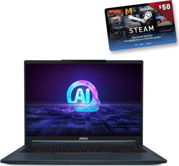 MSI Stealth 16 AI STUDİO A1VFG-037TR Harici GeForce RTX 4060 Intel Core Ultra 7 155H 32 GB Ram 1 TB SSD 16 inç QHD+ FreeDos Oyuncu Laptop