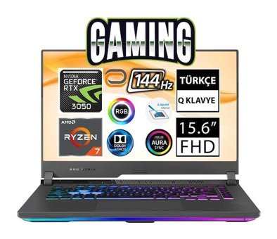 Asus Rog Strix G15 G513RC-HN194A8 Harici GeForce RTX 3050 AMD Ryzen 7 6800HS 64 GB Ram 512 GB + 1 TB SSD 15.6 inç Full HD FreeDos Oyuncu Laptop
