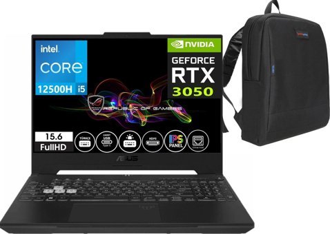 Asus Tuf Gaming A15 Harici GeForce RTX 3050 Intel Core i5 12500H 64 GB Ram 1 TB SSD 15.6 inç Full HD Windows 11 Home Oyuncu Laptop + Zetta Çanta