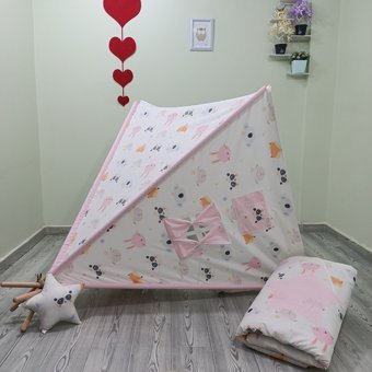 Henna Prime 480 Üçgen Kızılderili  Oyun Çadırı Pembe