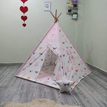 Henna Prime 480 Üçgen Kızılderili  Oyun Çadırı Pembe
