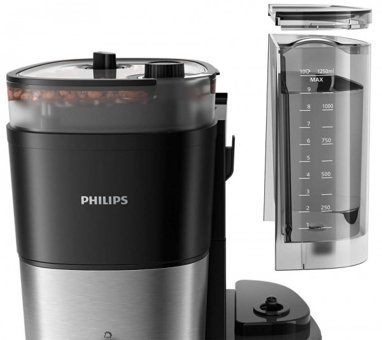 Philips HD7888/01 All-in-One Brew Zaman Ayarlı Paslanmaz Çelik Filtreli Karaf 1.25 L Hazne Kapasiteli 10 Fincan Akıllı 1000 W Siyah Filtre Kahve Makinesi