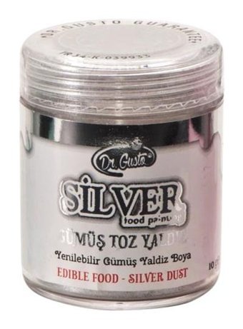 Dr. Gusto Gümüş Su Bazlı Toz Gıda Boyası 10 gr