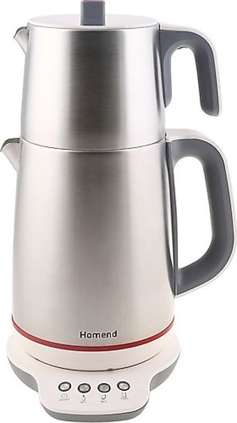 Homend Royal Tea 1709 Konuşan Çelik Demlikli 1800 W Çelik Gövdeli İnox Retro Çay Makinesi