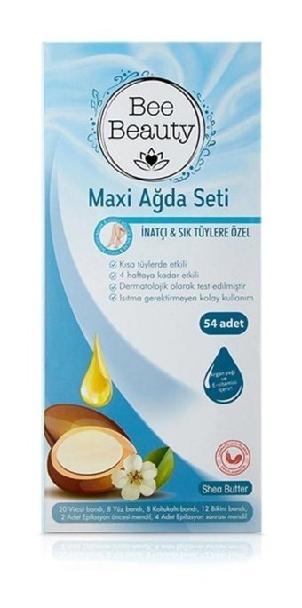 Bee Beauty Maxi İnatçı Sık Tüyler 54 Adet Tüm Vücut Ağda Bandı
