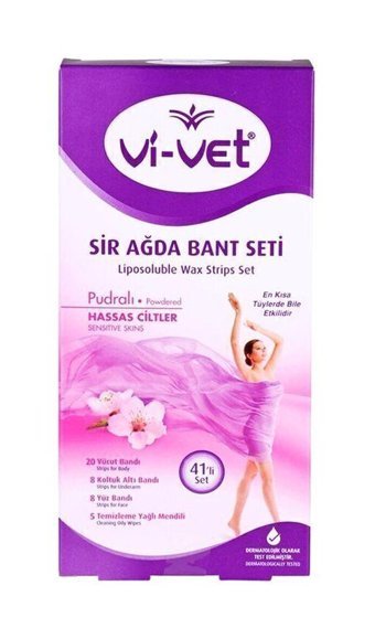 Vi-vet Pudralı Hassas Ciltler 41 Adet Tüm Vücut Ağda Bandı