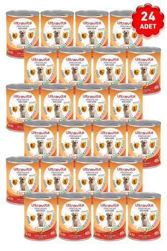 Ultravita Premium Yüksek Proteinli Tavuklu Kıyılmış Yetişkin Yaş Köpek Maması 415 gr 24'lü