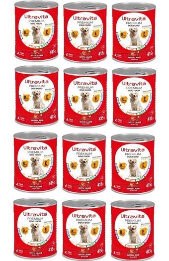 Ultravita Premium Yüksek Proteinli Kuzu Etli Yetişkin Yaş Köpek Maması 415 gr 12'li