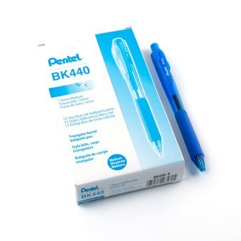 Pentel BK440 Plastik Tek Renkli 1.0 mm Mavi 12'li Tükenmez Kalem