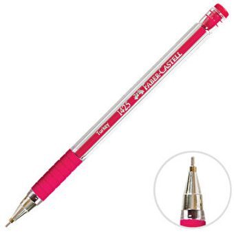 Faber-Castell 1425 Plastik Tek Renkli 0.7 mm İğne Uçlu Bordo Tükenmez Kalem