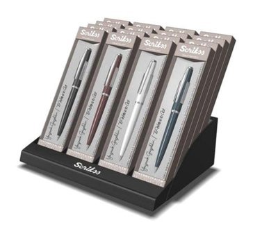 Scrikss Metal-Plastik Tek Renkli 1.0 mm Mavi 16'lı Tükenmez Kalem