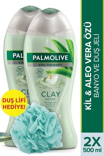 Palmolive Clay Detox Aloe Vera-Kil Duş Jeli 2x500 ml
